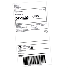 Returlabel 0-20 kg.